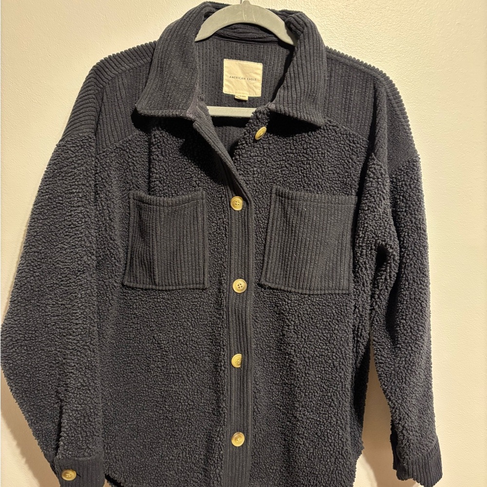American Eagle Outfitters Black Sherpa Jacket